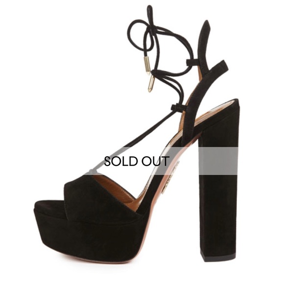 Aquazzura Austin Plateau Suede Platform Sandal, 37 - Picture 3 of 8